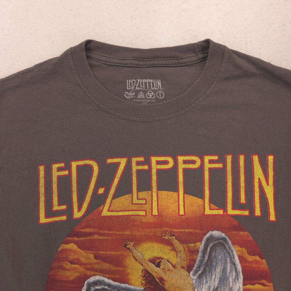 Led Zeppelin Band Graphic Short Sleeve Shirt Adult Mens Size Small S Gray 16279